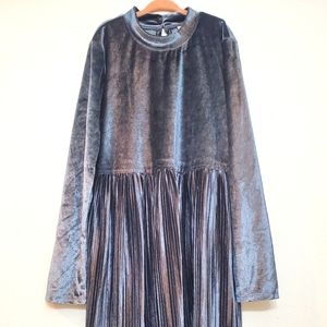 WONDER NATION | Gray Velvet Girls Dress Size 10/12